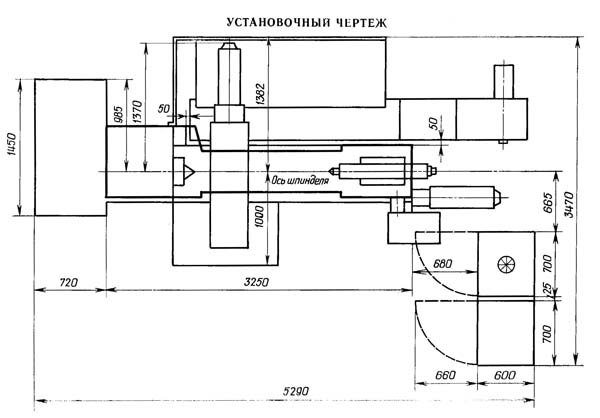 Настановне креслення токарного верстата з ЧПУ 16К30Ф3 16К30Ф3 Настановне креслення токарного верстата з ЧПУ